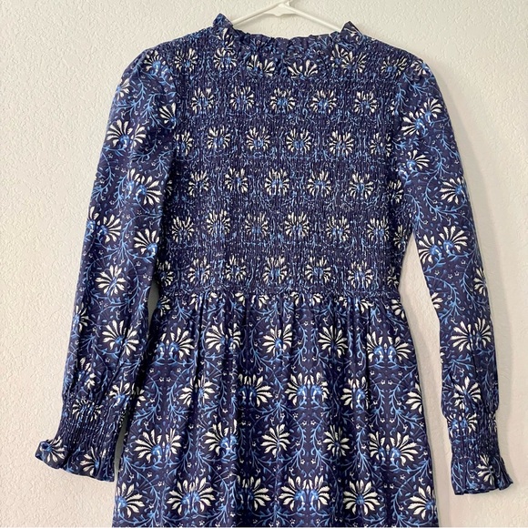 Tuckernuck Pink City Prints Isabel Dress Maxi Smocked Tiered Ruffle Indigo Blue - Picture 5 of 12